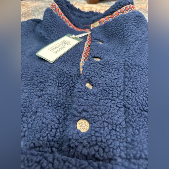 Alpine Design Vintage Blue Sherpa Pullover - Picture 2 of 7